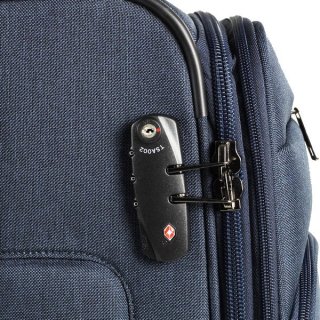 Средний текстильный чемодан 4-х колесный 66/74 л Rock Madison (M) Navy