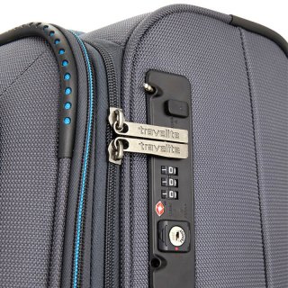 Средний тканевый чемодан Travelite Crosslite на 69/80 л весом 3,2 кг Серый
