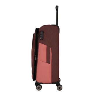 Средний тканевый чемодан Travelite Viia на 70/80 л весом 2,9 кг Розовый
