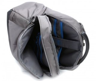Стильный бизнес рюкзак для ноутбука диагональю 15.6" Roncato Overline, серебро