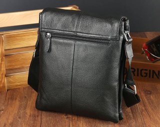 Сумка через плече чоловіча шкіряна Tiding Bag Чорна