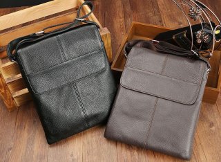 Сумка через плече чоловіча шкіряна Tiding Bag Чорна