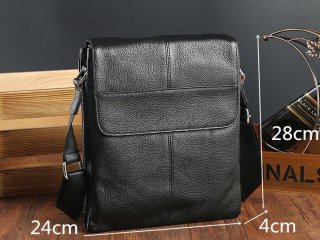 Сумка через плече чоловіча шкіряна Tiding Bag Чорна