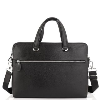Сумка для ноутбука із натуральної шкіри Tiding Bag Чорна