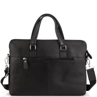 Сумка для ноутбука із натуральної шкіри Tiding Bag Чорна