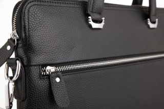 Сумка для ноутбука із натуральної шкіри Tiding Bag Чорна