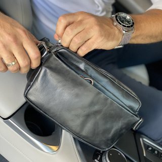 Сумка на пояс із натуральної шкіри Tiding Bag Чорна