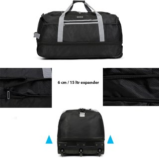 Сумка на трьох колесах TravelZ Wheelbag Doubleloader з розширенням на 80/95 л Чорна