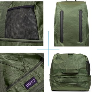 Сумка на трьох колесах TravelZ Wheelbag Doubleloader з розширенням на 80/95 л Зелена