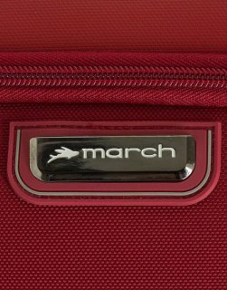 Тканевый чемодан гигант на 4-х колесах 104/117 л March Rolling, красный