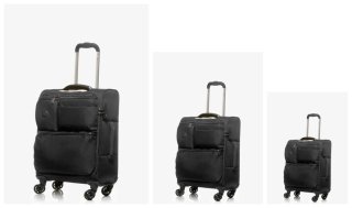 Тканевый комплект дорожный чемоданов V&V TRAVEL ONE LIFE Черный