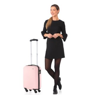 TravelZ Horizon (S) Baby Pink 35 л валіза із пластику на 4 колесах світло-рожева