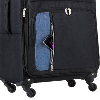 TravelZ Tripple Pocket (L) Black 85/97 л чемодан из полиэстера на 4 колесах черный