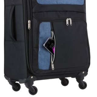 TravelZ Tripple Pocket (M) Black 55/65 л чемодан из полиэстера на 4 колесах черный