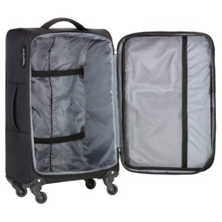 TravelZ Tripple Pocket (M) Black 55/65 л чемодан из полиэстера на 4 колесах черный