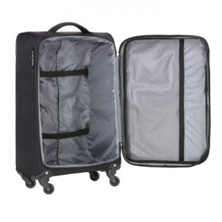 TravelZ Tripple Pocket (S) Black 36 л чемодан из полиэстера на 4 колесах черный