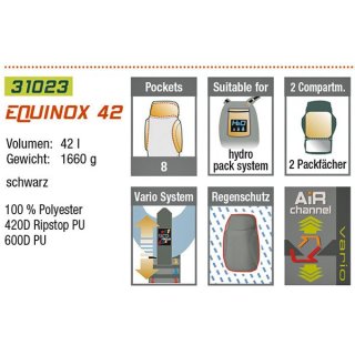 Туристичний рюкзак High Peak Equinox 42 (Black)