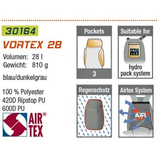 Туристичний рюкзак High Peak Vortex 28 (Blue/Dark Grey)