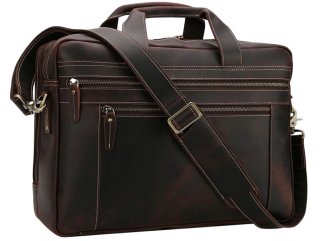 Вместительная мужская кожаная сумка с отделом для ноутбука 17 дюймов Tiding Bag