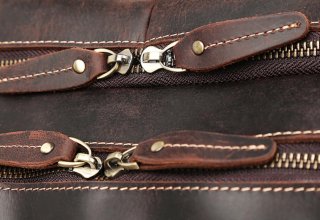 Вместительная мужская кожаная сумка с отделом для ноутбука 17 дюймов Tiding Bag