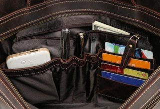 Вместительная мужская кожаная сумка с отделом для ноутбука 17 дюймов Tiding Bag