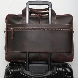 Вместительная мужская кожаная сумка с отделом для ноутбука 17 дюймов Tiding Bag