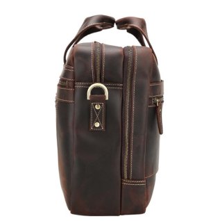 Вместительная мужская кожаная сумка с отделом для ноутбука 17 дюймов Tiding Bag