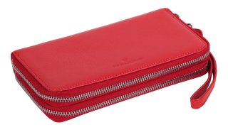 Женский  клатч-кошелек кожаный Vip Collection 1501-F Красный