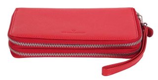 Женский  клатч-кошелек кожаный Vip Collection 1501-F Красный