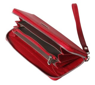 Женский  клатч-кошелек кожаный Vip Collection 1502-F Красный