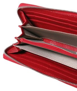 Женский  клатч-кошелек кожаный Vip Collection 1502-F Красный