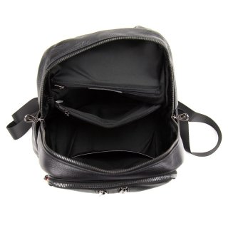 Женский кожаный рюкзак на два отдела Olivia Leather Черный