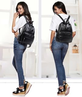 Женский рюкзак Olivia Leather из натуральной кожи Черный