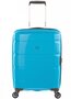 Средний дорожный пластиковый чемодан 4-х колесный PUCCINI, голубой