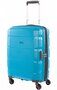 Средний дорожный пластиковый чемодан 4-х колесный PUCCINI, голубой