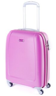Малый чемодан из пластика 4-х колесный 33 л PUCCINI, розовый