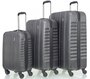 Комплект пластиковых чемоданов 4-х колесных March Ribbon, черный