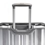 Малый чемодан из пластика 4-х колесный 41 л March Cosmopolitan, серебристый