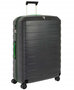 Легкий чемодан гигант из гибкого полипропилена 118 л Roncato Box, черный с зеленым
