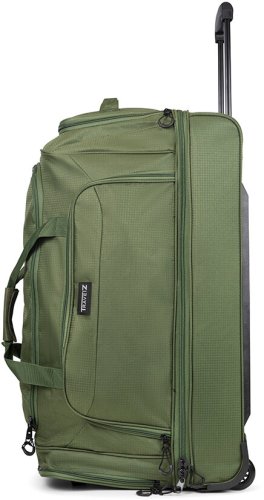 Велика сумка на колесах TravelZ Wheelbag Doubleloader на 96 літрів із поліестеру Зелена