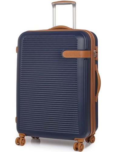 Большой чемодан 83/104 л Rock Valiant Navy Blue Hardshell Expandable (M)