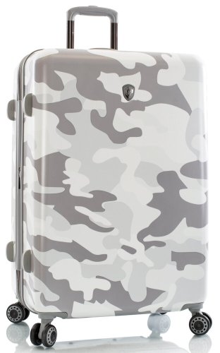 Велика валіза Heys White Leopard на 107/133 л вагою 5 кг із полікарбонату Білий