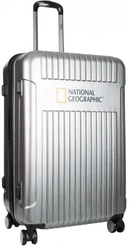 Велика валіза на 4-х колесах 90/100 л National Geographic Transit, срібляста
