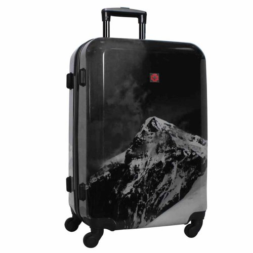 Велика валіза Swissbrand Verbier із полікарбонату з принтом Гори на 99 л вагою 4,4 кг Чорний