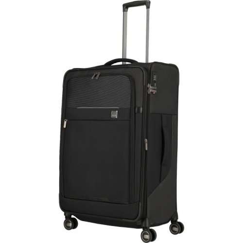Большой чемодан Titan PRIME 91/105 л весом 3,7 кг из полиэстера  Черный