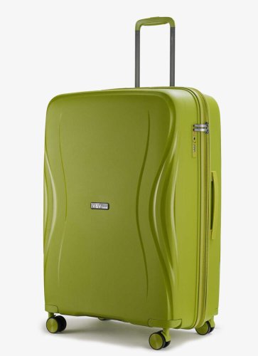 Большой чемодан V&amp;V Travel Flash light 2.0 с расширением на 115/125 л весом 4,3 кг из полипропилена Зеленый