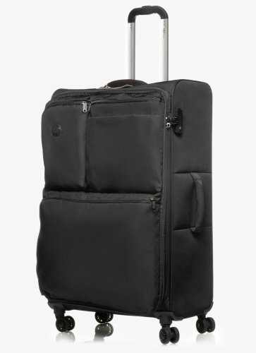 Большой чемодан V&amp;V TRAVEL ONE LIFE на 110/120 л весом 3,9 кг Черный