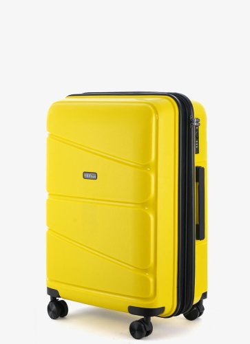 Большой чемодан V&amp;V Travel Peace на 115/125 л из полипропилена Желтый