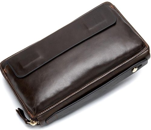 Великий чоловічий клатч Tiding Bag Коричневий