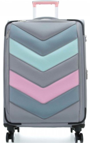Валіза гігант на 4-х колесах 109/121 л Titan Spotlight Soft, сіра